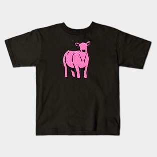 Pink Hearts Cow Silhouette  - NOT FOR RESALE WITHOUT PERMISSION Kids T-Shirt